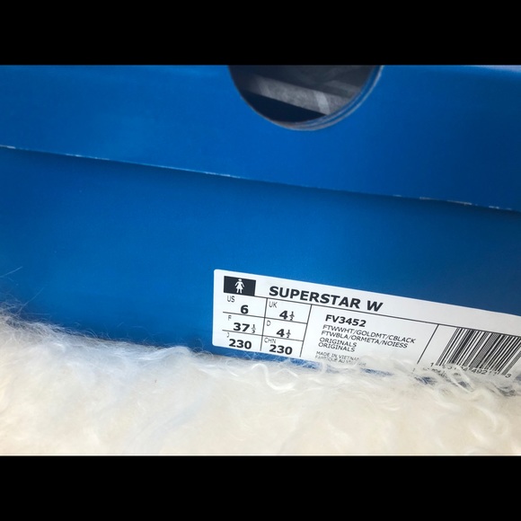 BNWT Rare Adidas Superstars Zebra Print/GOLD SZ 6! - Picture 12 of 12